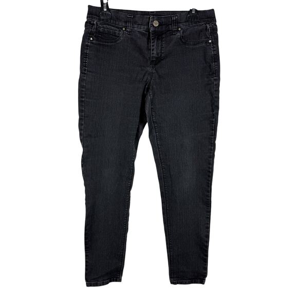 White House Black Market Jeans Women M 31x30 Black Denim Mid-Rise Feel Beautiful - Picture 1 of 14